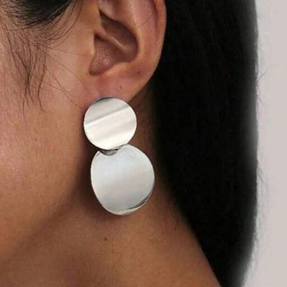 3for$20 1pair Simple Geometric Mosaic Circular Drop Earrings For Women